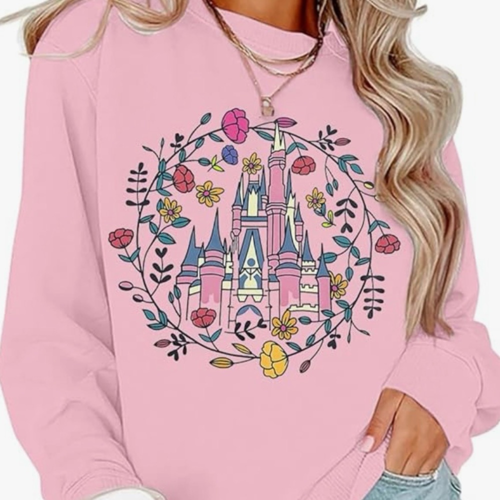 Pink Graphic Sweatshirt 2x NWOT PTP 28 - Picture 5 of 5